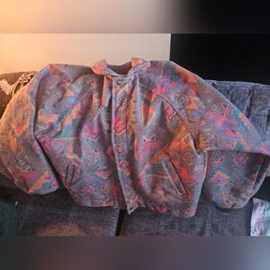 Vintage Walls Mountain Aztec  Bomber  Jacket, Size Men Large. 26ptp